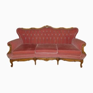 Chippendale Style Pink 3-Seater Sofa, 1960s