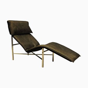 Chaise longue Skye de cuero negro de Tord Björklund para Ikea