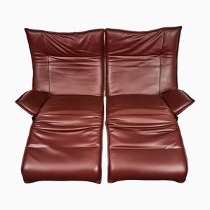 Mid-Century Veranda Leather Sofa by Vico Magistretti for Cassina, 1980s