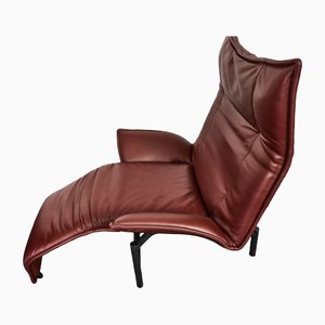 Mid-Century Veranda Leather Lounge Chair by Vico Magistretti for Cassina, 1980s