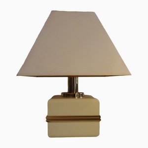 Ivory Colored Epoxy Cube Table Lamp from Bicchielli Italy
