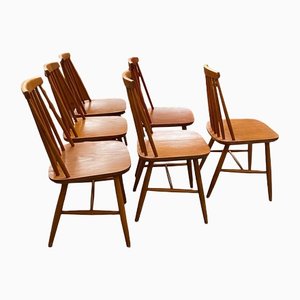 Bistro Chairs in Wood, Set of 6