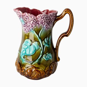 Art Nouveau Barbotine Pitcher from Manufacture d'Onnaing, 1900s