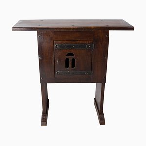 Small Mid-Century French Elm Console or Bedside Table