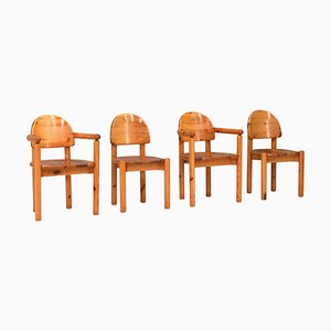 Pinewood Dining Chairs by Rainer Daumiller for Hirtshals, Denmark, 1970s, Set of 4