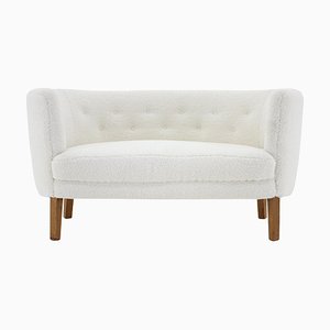 Dänisches 2-Sitzer Sofa aus Schafsfell, 1960er