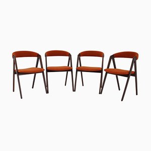 Denmark Teak Compass Dining Chairs by Kai Kristiansen, 1960s, Set of 4
