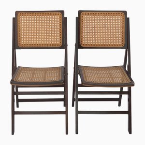 Vintage Rattan Fold Up Chairs, 1970s, Set of 2