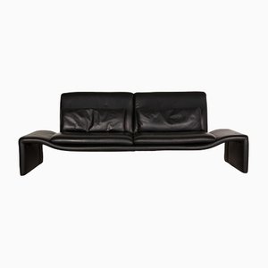 Fellini Black Leather 3-Seat Sofa from Koinor
