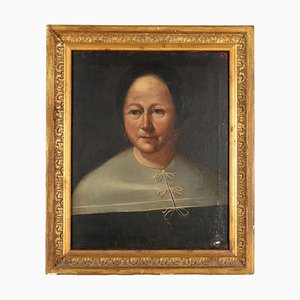 Portrait of a Woman, 19th-Century, Oil on Canvas, Framed