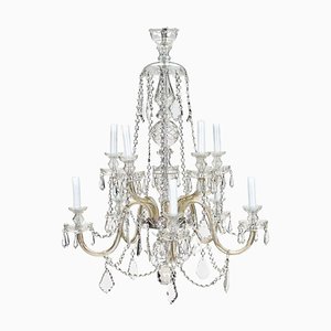 10-Light Chandelier in Glass, Italy, Mid-20th Century