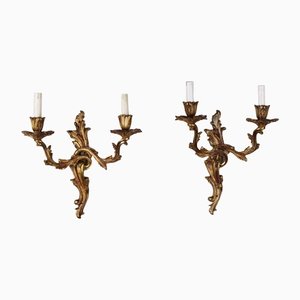 Rococo Style Wall Lights in Bronze, Italy, 20th Century