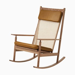 Rocking Chair Nevada en Teck / Cognac par Warm Nordic