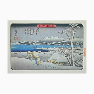 Nach Utagawa Hiroshige, Eight Scenic Spots in Kanazawa, Mitte des 20. Jahrhunderts, Lithographie