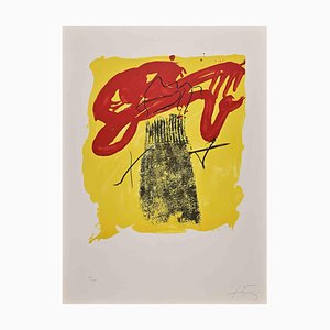 Antoni Tàpies, Roig I Negre punto 79, Original Lithograph, 1979