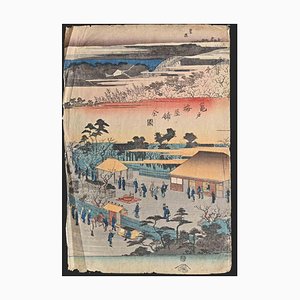 Gravure sur Bois Utagawa Hiroshige, Kameido, milieu du 19ème siècle