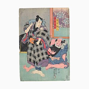 Utagawa Kunisada, escena Kabuki, grabado en madera, mediados del siglo XIX