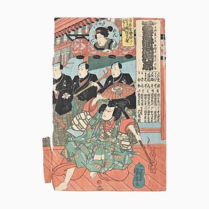 Utagawa Kunisada, Kabuki Szene, Holzschnitt, Mitte 19. Jh