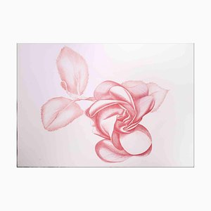 Giacomo Porzano, Red Rose, Original Etching, 1970s