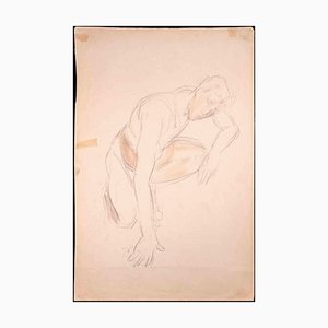 Norbert Meyre, Warm-Up, Drawing in Pencil, Early 20th-Century