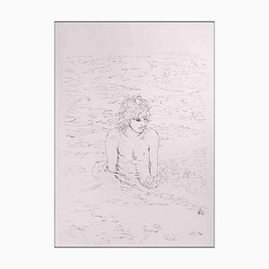 Anthony Roaland, The Boy at the Sea, Original Drawing, 1980