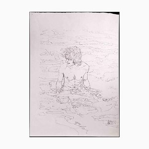 Anthony Roaland, The Boy at the Sea, dibujo original, 1980