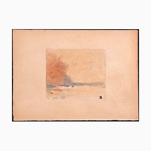 Edmond Cuisinier, Composición de paisaje, Grabado original, principios del siglo XX