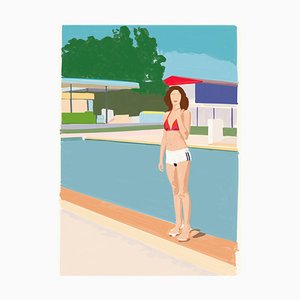 Mario Sughi, Lucy at the Swimming Pool, 2020, Técnica mixta