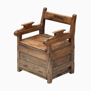 French Wooden Armchair with Storing Space, 1872
