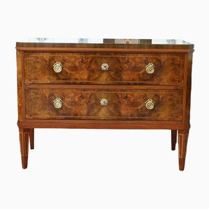 Neoclassical Hand Polished Walnut and Mahogany Chest of Drawers, 1900s