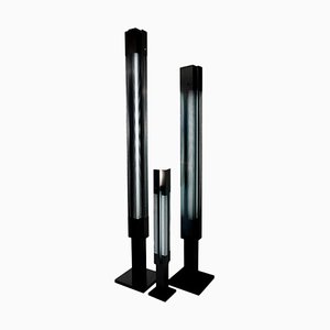 Mid-Century Modern Black Signal Column Floor Lamp Set by Serge Mouille