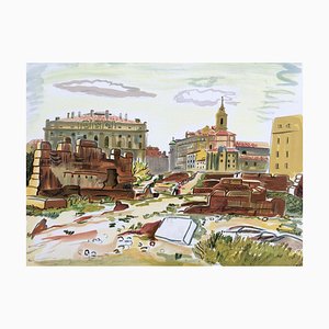 Yves Brayer, The Excavations of Massalia: The Dust of Time, 20th Century, Lithograph