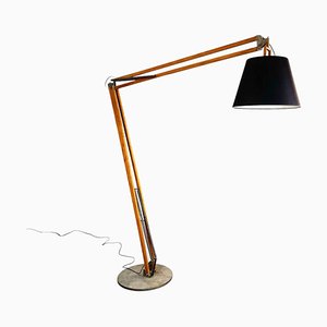 Modern Italian Wooden and Iron Floor Lamp Golia, 2000s