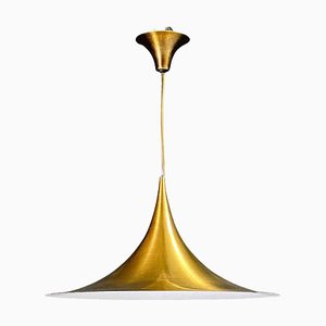 Modern Danish Metal Semi Pendant by Bonderup & Thorup for Fog & Morup, 1970s