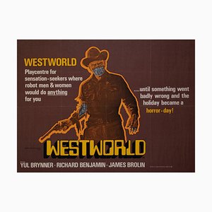 Poster del film Westworld Quad Style B di Adams, Regno Unito, 1973