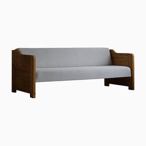 Mid-Century Danish Daybed in Solid Pine and Wool, 1980s