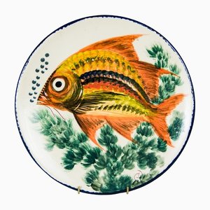 Spanish Ceramic Hand Painted Wall Hanging Plate by Diaz Costa, 1960s