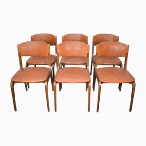 Italienische Stühle von Gianfranco Frattini für Caruzzati Construction Sites, 1950er, 6er Set