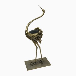 Héron en Bronze et Verre de Murano par Gabriella Crespi, 1970s