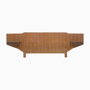 Cabecero de cama doble italiano vintage de madera