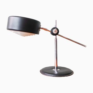 Mid-Century Simris Black Leather & Chrome Desk Lamp by Anders Pehrson for Ateljé Lyktan