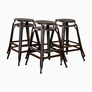 Industrial Stools by Pierre-Henry Nicolle, 1950s, Set of 6