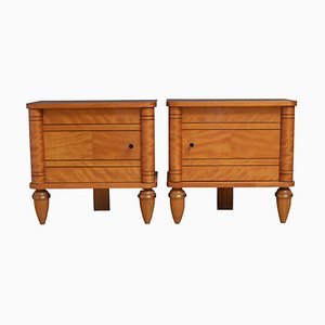 Art Deco French Low Bedside Cabinets, Set of 2