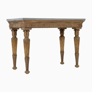 18th Century Italian Gilded Console Table with Marble Top