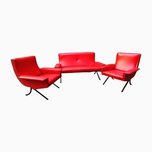 Italian Modern Suite Chairs and Sofa, Set of 3