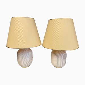 Vetri Murano Table Lamps from Venini, Set of 2