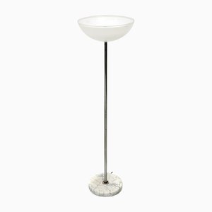 Lampadaire avec Base en Marbre et Diffuseur en Verre de Murano, 1970s