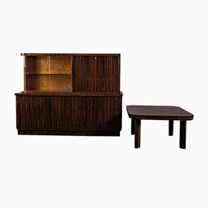 Art Deco Writing Dresser with Table in the Style of Bruno Paul, 1930s, Set of 2