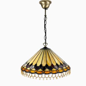 Vintage Italian Handcrafted Fringed Chandelier in the style of Tiffany
