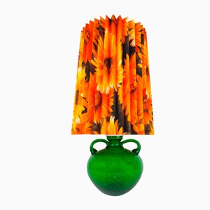 Mid-Century Green Glass Table Lamp, 1960s